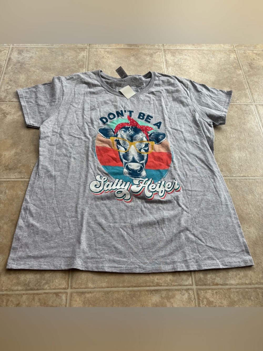 Gildan Gray "Don't Be A Salty Heifer" Graphic Tee